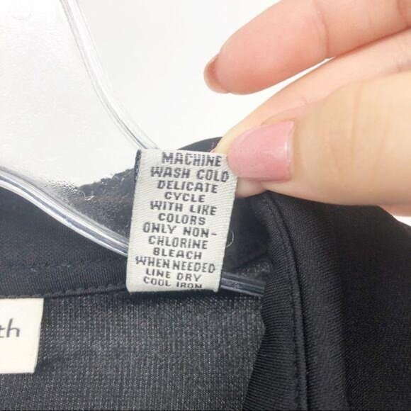 Amanda Smith Blouse Button Front Black Medium - Picture 8 of 8